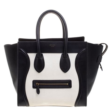 celine cream and black bag|Celine bag black white.